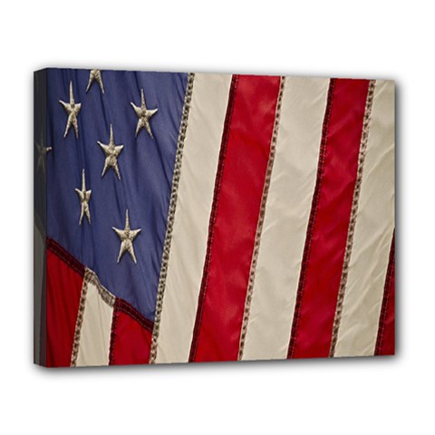 Usa Flag Canvas 14  X 11  by BangZart