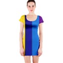 Paper Rainbow Colorful Colors Short Sleeve Bodycon Dress View1