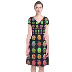 Beetles Insects Bugs Short Sleeve Front Wrap Dress by BangZart