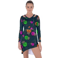 Abstract Bug Insect Pattern Asymmetric Cut-out Shift Dress by BangZart