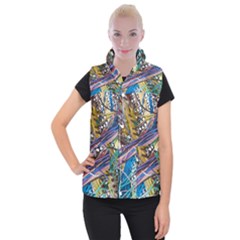 Circuit Computer Women s Button Up Puffer Vest by BangZart