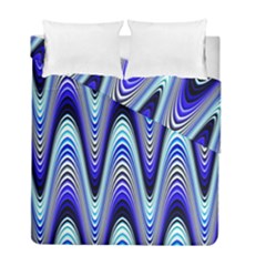 Waves Blue Duvet Cover Double Side (full/ Double Size) by Colorfulart23