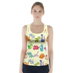 Group Of Funny Dinosaurs Graphic Racer Back Sports Top by BangZart