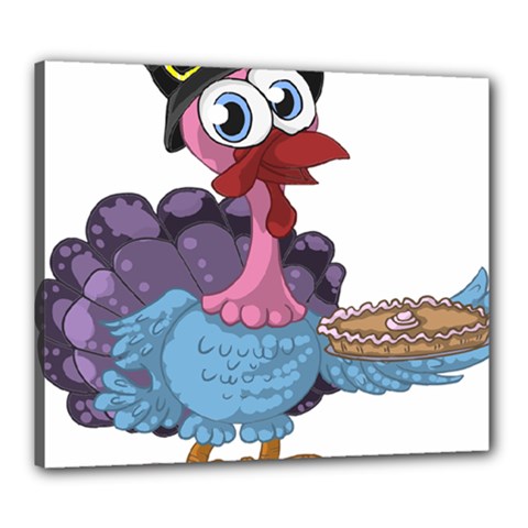 Turkey Animal Pie Tongue Feathers Canvas 24  X 20  by Nexatart