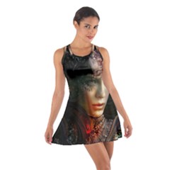 Digital Fantasy Girl Art Cotton Racerback Dress by BangZart