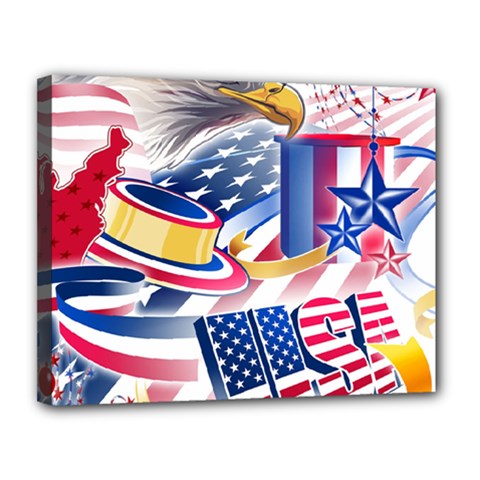United States Of America Usa  Images Independence Day Canvas 14  X 11  by BangZart