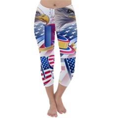 United States Of America Usa  Images Independence Day Capri Winter Leggings  by BangZart