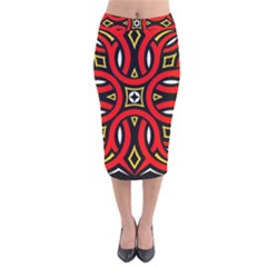 Traditional Art Pattern Velvet Midi Pencil Skirt by BangZart