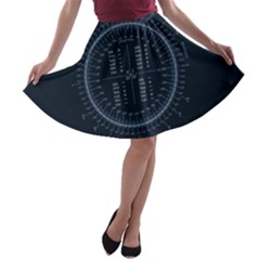 Minimalistic Knowledge Mathematics Trigonometry A-line Skater Skirt by BangZart