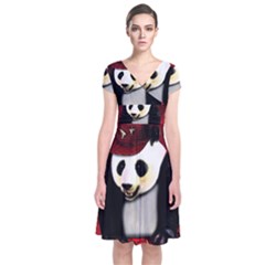 Deejay Panda Short Sleeve Front Wrap Dress by Valentinaart