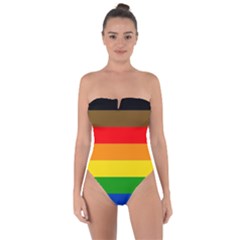 Philadelphia Pride Flag Tie Back One Piece Swimsuit by Valentinaart