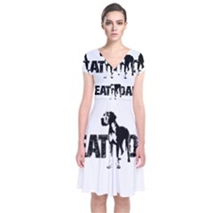 Great Dane Short Sleeve Front Wrap Dress by Valentinaart