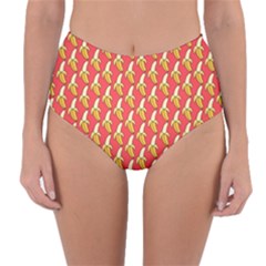 Bright Pink And Yellow Peeled Banana Patterns Reversible High-waist Bikini Bottoms by NorthernWhimsy