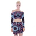 Kaleidoscope Mandala Purple Pattern art Off Shoulder Top with Skirt Set View1