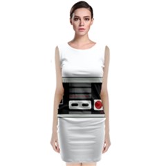 Video Game Controller 80s Sleeveless Velvet Midi Dress by Valentinaart