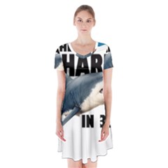 The Shark Movie Short Sleeve V-neck Flare Dress by Valentinaart