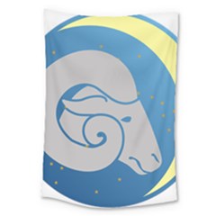 Ram Zodiac Sign Zodiac Moon Star Large Tapestry by Nexatart