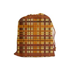 Plaid Pattern Drawstring Pouches (large)  by linceazul