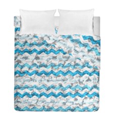 Baby Blue Chevron Grunge Duvet Cover Double Side (full/ Double Size) by designworld65