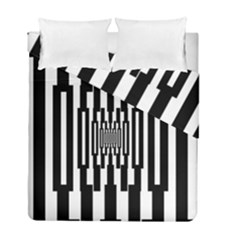 Black Stripes Endless Window Duvet Cover Double Side (full/ Double Size) by designworld65