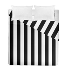 Black And White Stripes Duvet Cover Double Side (full/ Double Size) by designworld65