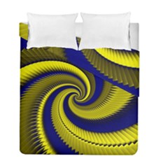 Blue Gold Dragon Spiral Duvet Cover Double Side (full/ Double Size) by designworld65