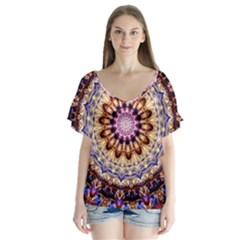 Dreamy Mandala Flutter Sleeve Top by designworld65