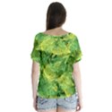 Green Springtime Leafs Flutter Sleeve Top View2