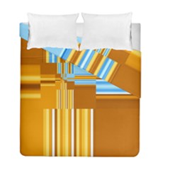 Endless Window Blue Gold Duvet Cover Double Side (full/ Double Size) by designworld65