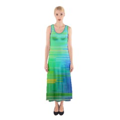 Colors Rainbow Pattern Sleeveless Maxi Dress by paulaoliveiradesign