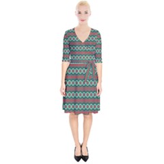 Ethnic Geometric Pattern Wrap Up Cocktail Dress by linceazul