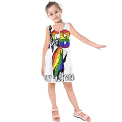 Lgbt New York Kids  Sleeveless Dress by Valentinaart