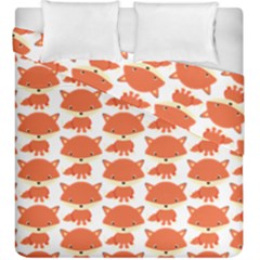 Cute Little Fox Pattern Duvet Cover Double Side (king Size) by paulaoliveiradesign