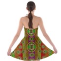 Rainbow Flowers In Heavy Metal And Paradise Namaste Style Strapless Bra Top Dress View2