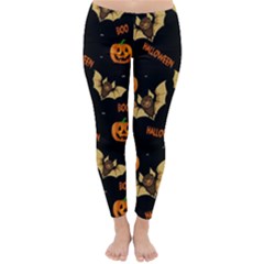 Bat, Pumpkin And Spider Pattern Classic Winter Leggings by Valentinaart