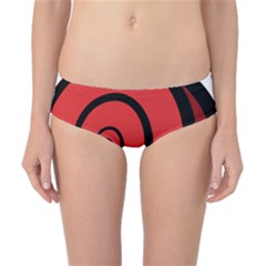 Double Spiral Thick Lines Black Red Classic Bikini Bottoms by Mariart