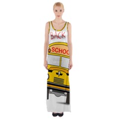 Back To School - School Bus Maxi Thigh Split Dress by Valentinaart