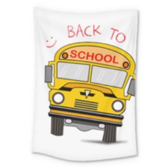 Back To School - School Bus Large Tapestry by Valentinaart