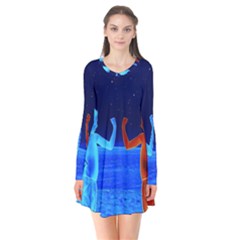 Space Boys  Flare Dress by Valentinaart