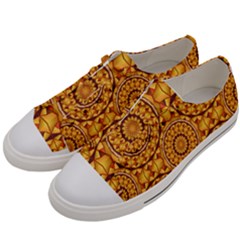 Golden Mandalas Pattern Women s Low Top Canvas Sneakers by linceazul