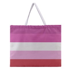 Lesbian Pride Flag Zipper Large Tote Bag by Valentinaart