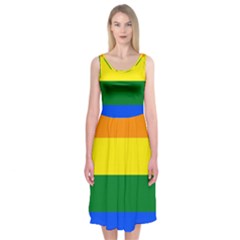 Pride Flag Midi Sleeveless Dress by Valentinaart