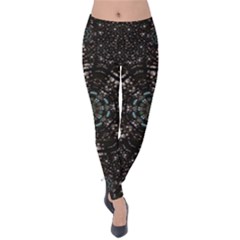 Pearl Stars On A Wonderful Sky Of Star Constellations Velvet Leggings by pepitasart