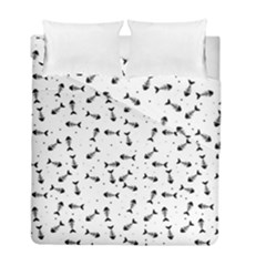 Fish Bones Pattern Duvet Cover Double Side (full/ Double Size) by Valentinaart