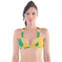 Yellow Green Blue Plunge Bikini Top View1