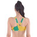 Yellow Green Blue Plunge Bikini Top View2