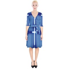 Blue Cross Christian Wrap Up Cocktail Dress by Mariart