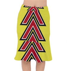 Chevron Symbols Multiple Large Red Yellow Mermaid Skirt by Mariart