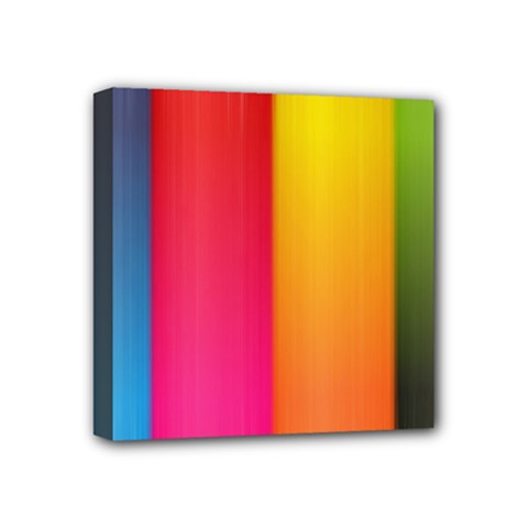 Rainbow Stripes Vertical Lines Colorful Blue Pink Orange Green Mini Canvas 4  X 4 