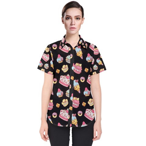 Sweet Pattern Women s Short Sleeve Shirt by Valentinaart